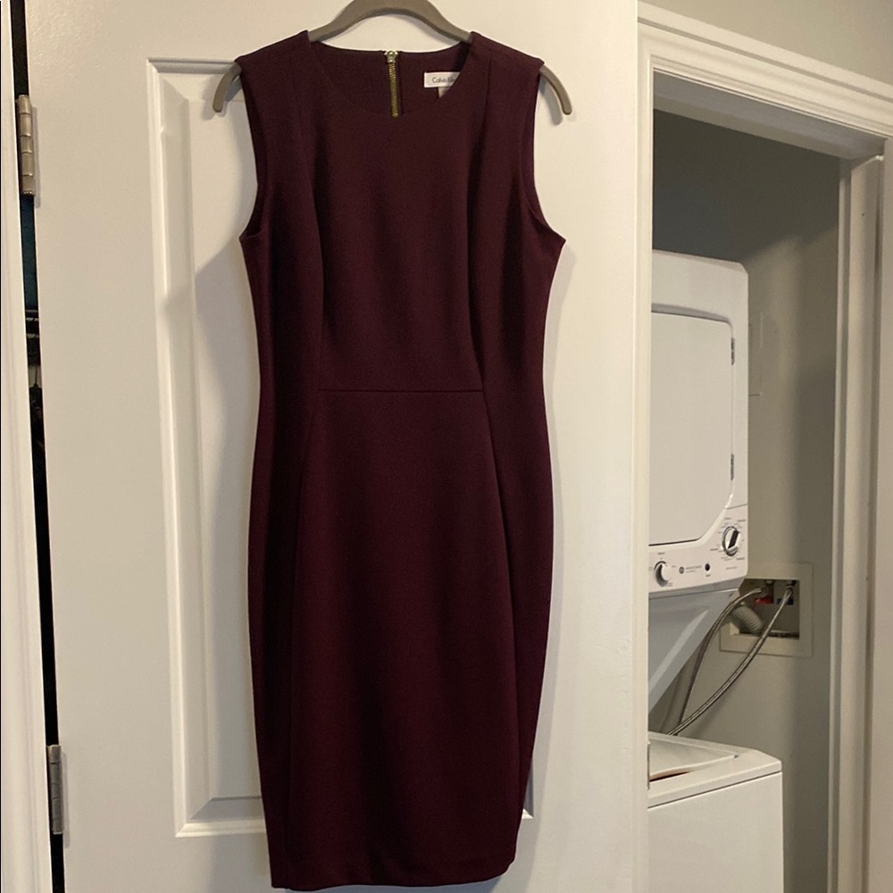 Calvin Klein Women's Sleeveless Burgundy Dress
